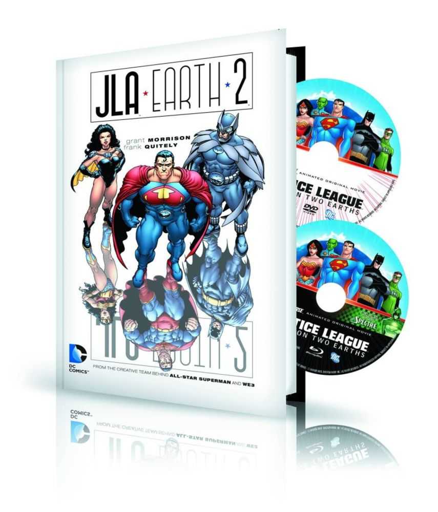 JLA Earth 2 Hardcover Book & Dvd Blu Ray Set