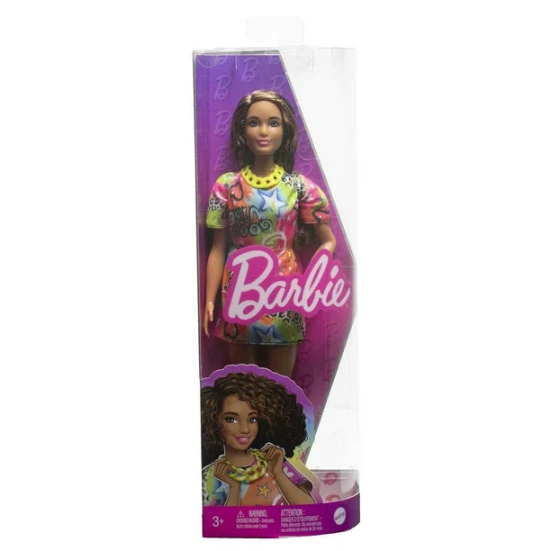 Barbie Doll, Brunette with Graffiti Dress, Barbie Fashionistas