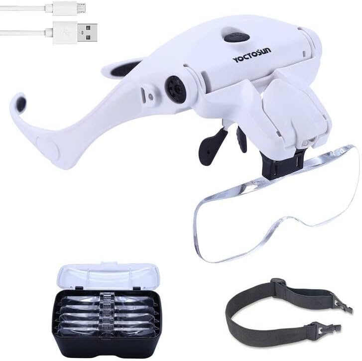 YoctoSun Rechargable LED Lighted Head Magnifier
