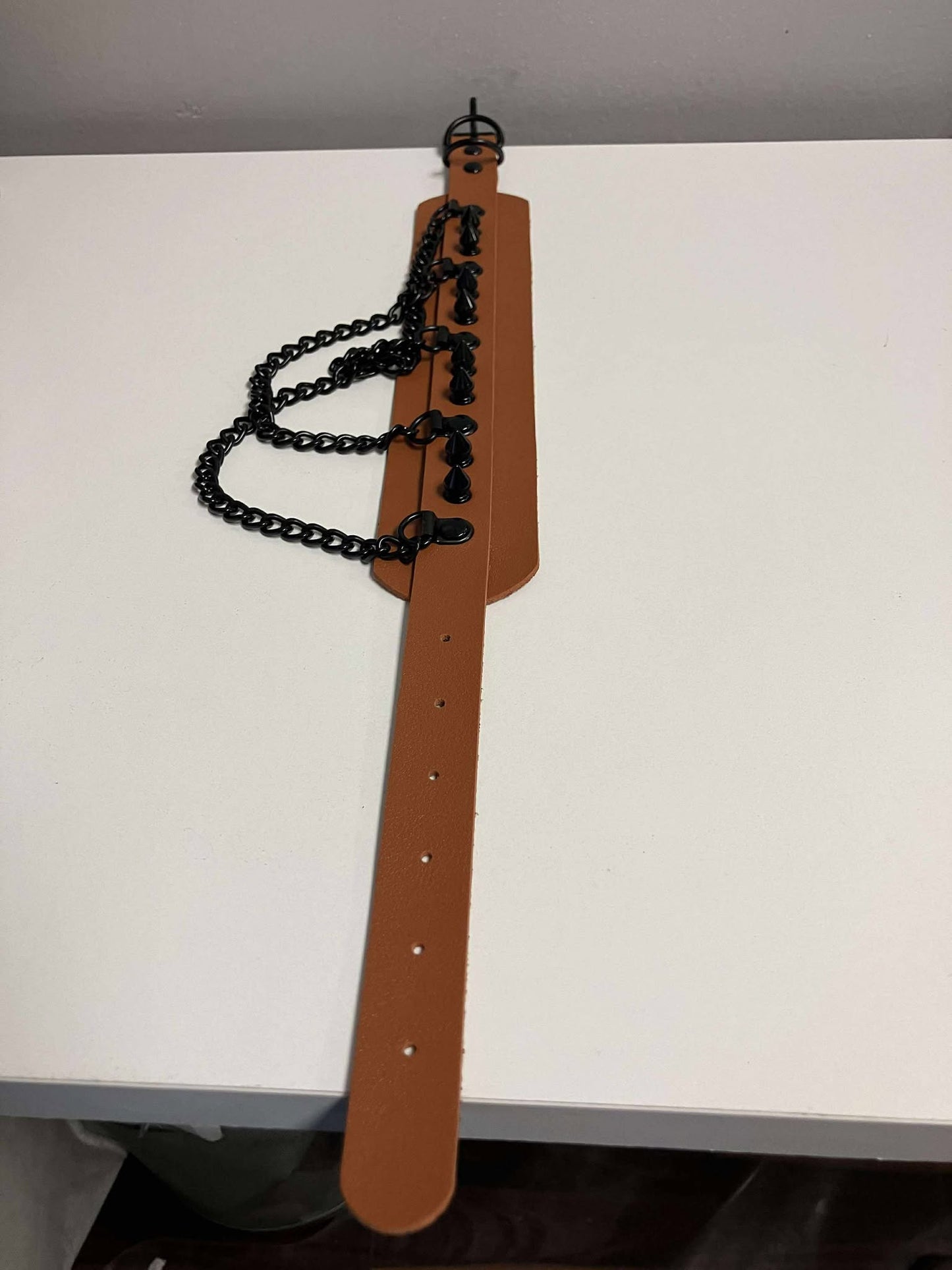 Harajuku Choker/Necklace Flat with spikes and chains