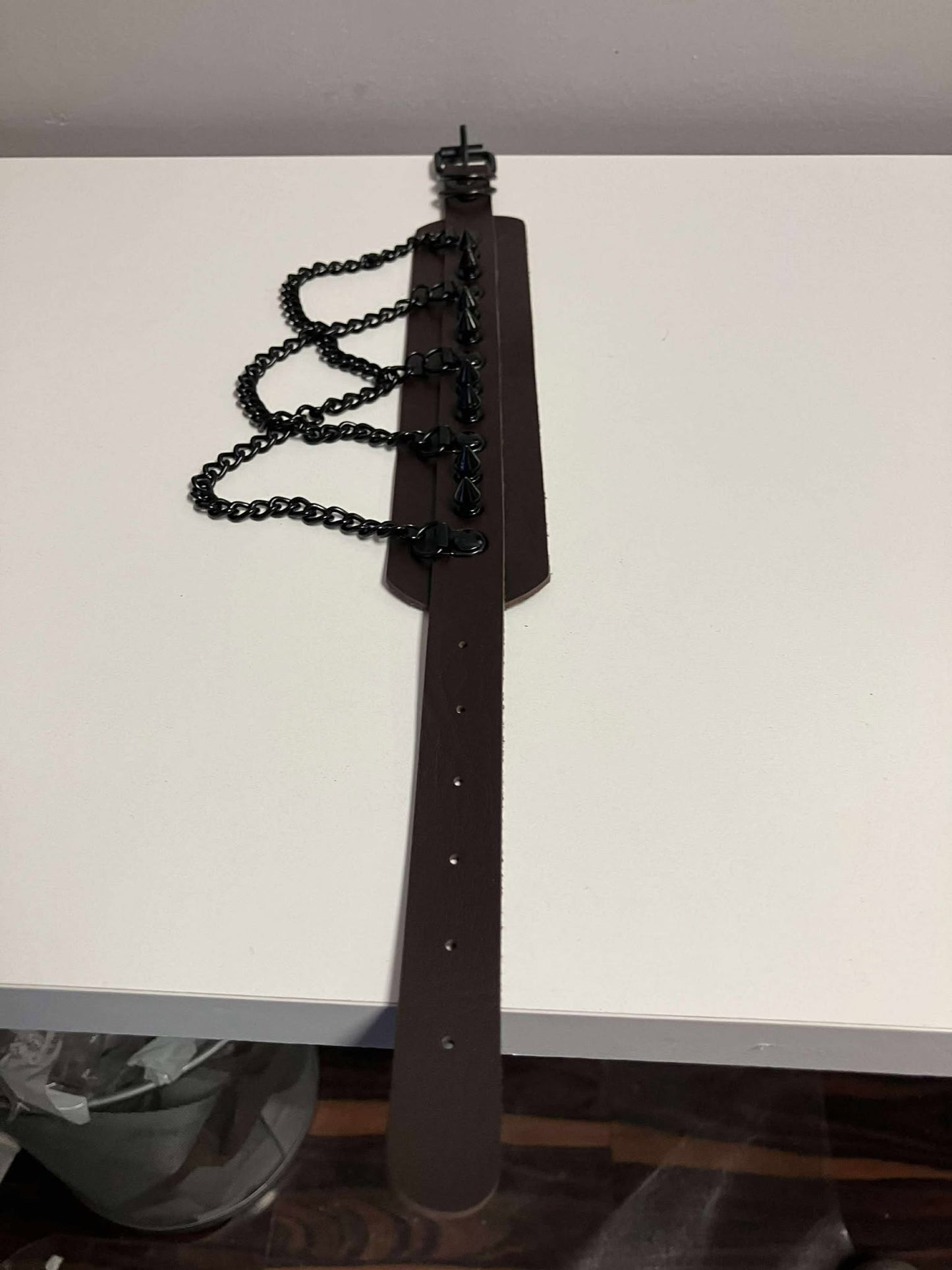 Harajuku Choker/Necklace Flat with spikes and chains