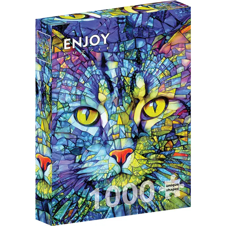 Fiona the Stained Glass Cat 1000-Piece Enjoy Puzzle
