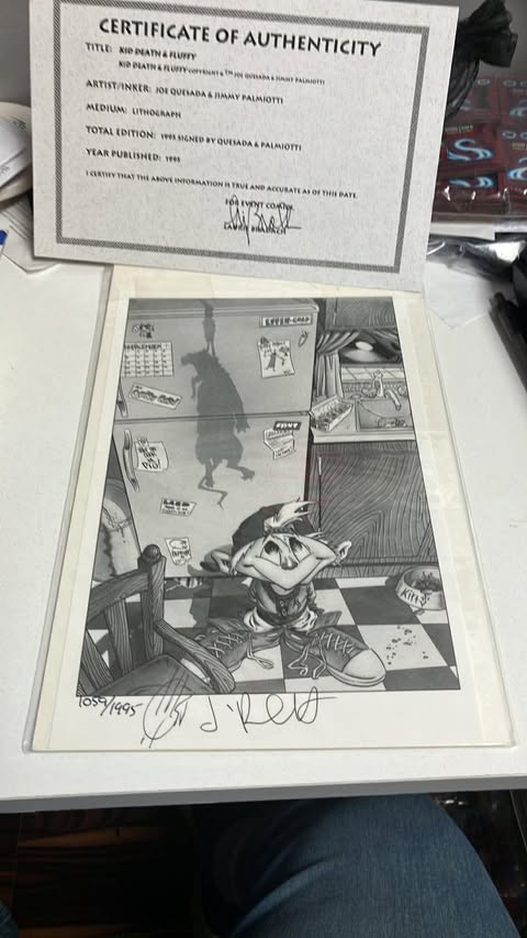 Ash #1 and Lithograph of Kid Death & Fluffy Autographed