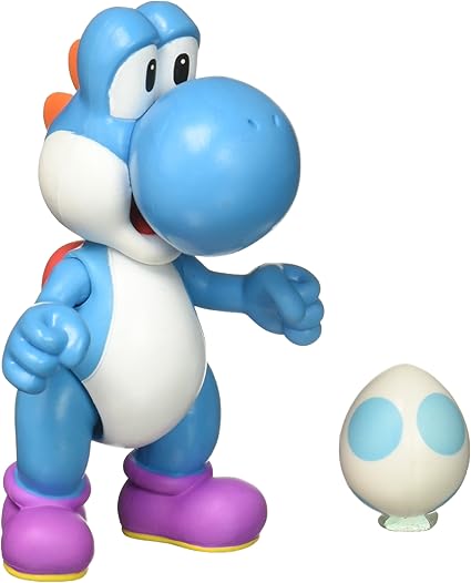 World of Nintendo Light Blue Yoshi with Egg Action Figure