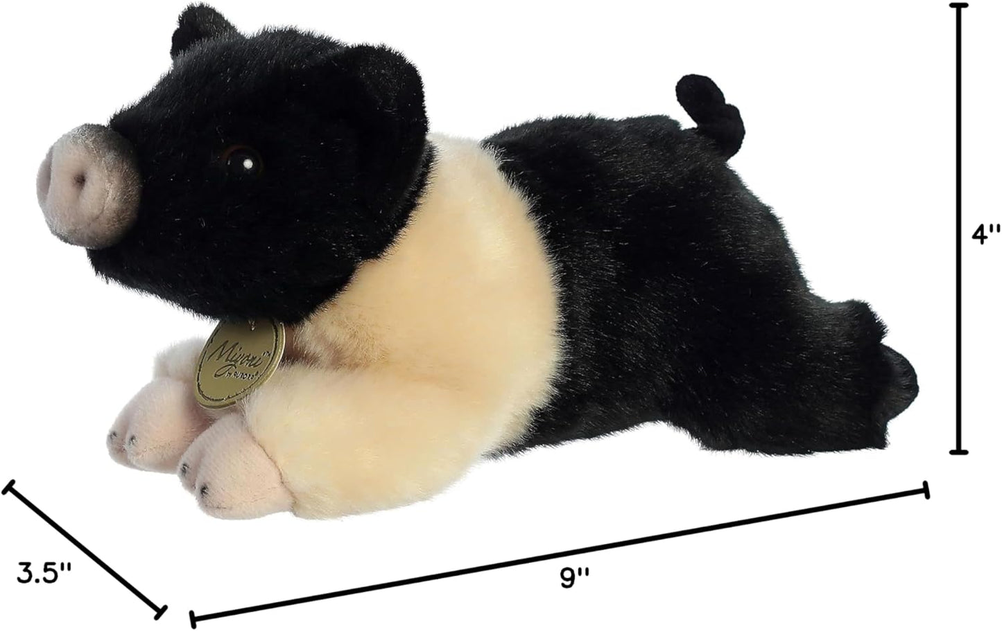 Realistic Miyoni® Hampshire Pig Stuffed Animal