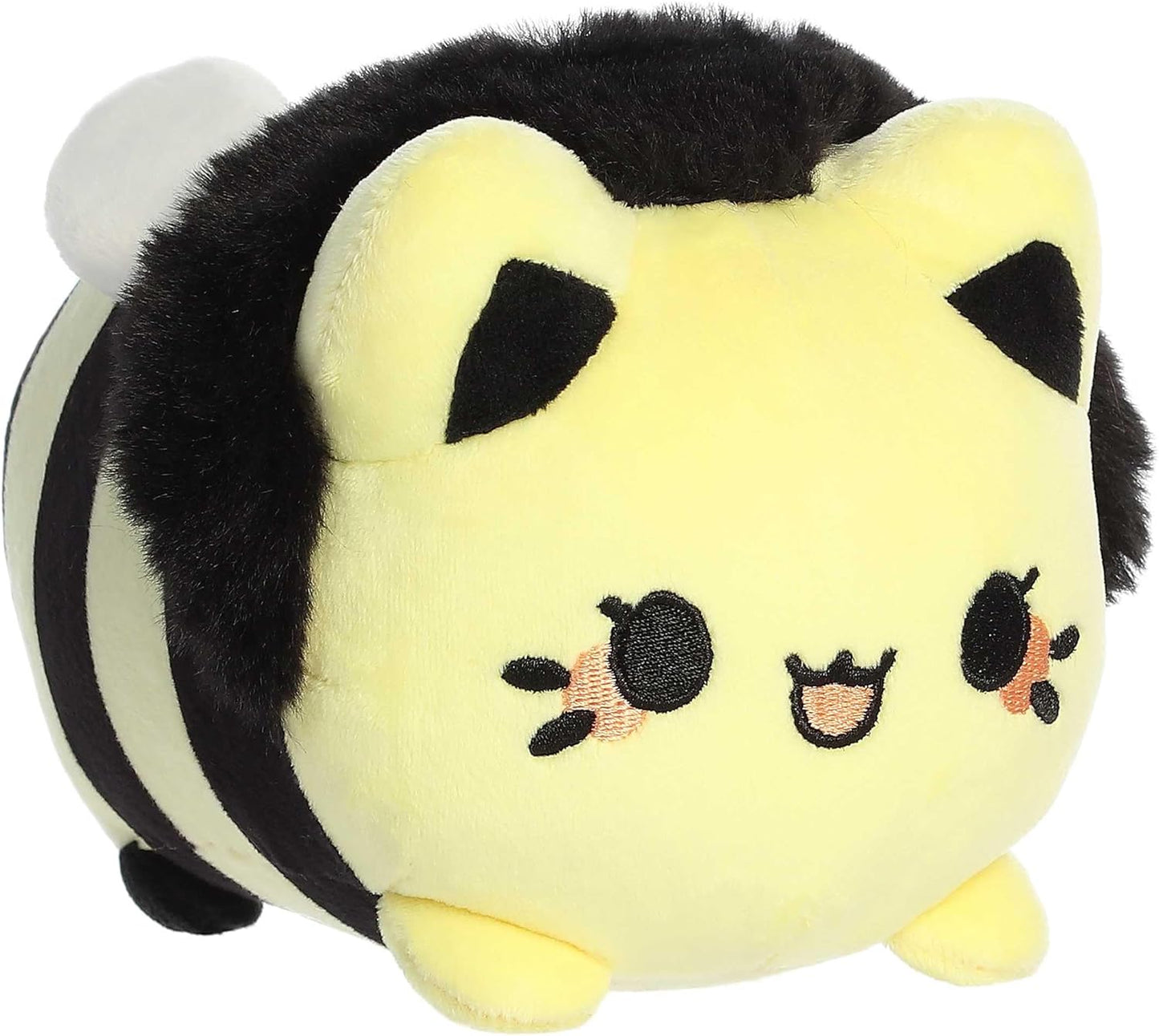 Aurora® Enchanting Tasty Peach® Honeybee Meowchi Stuffed Animal - Bright & Colorful Design - Showpiece Plush - Yellow 7 Inches