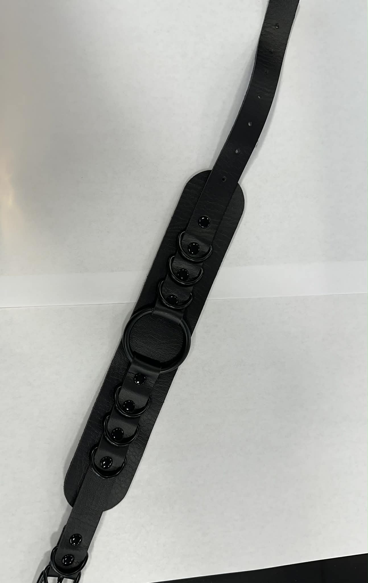 Harajuku Choker/Flat Thick Black Rings