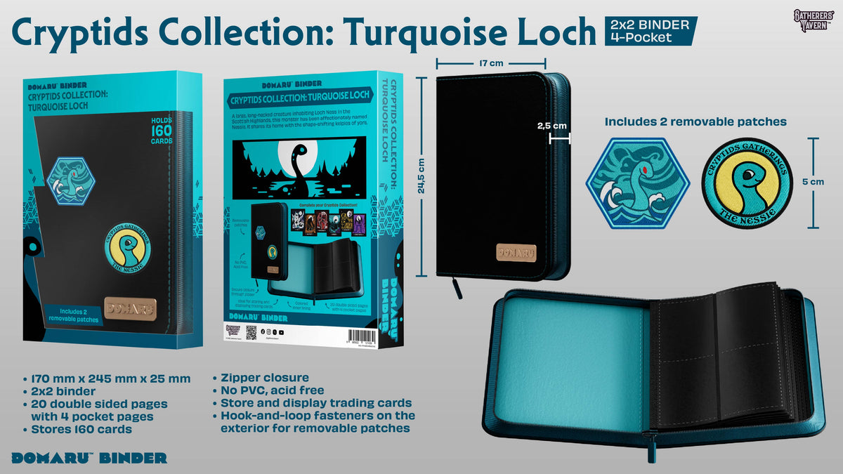 Gatherers' Tavern - Domaru Binder: 4-Pocket Cryptids Collection - Turquoise Loch