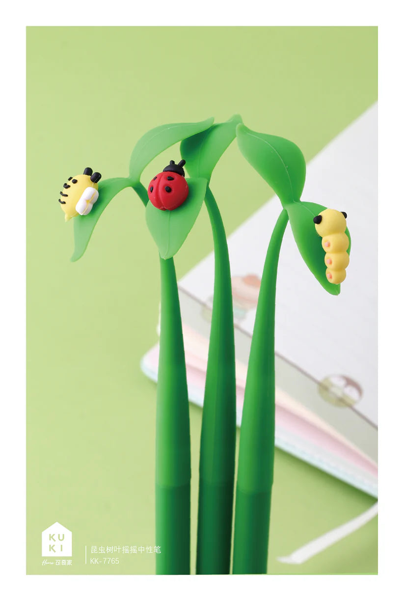 BUGS ON LEAF WIGGLE GEL PEN
