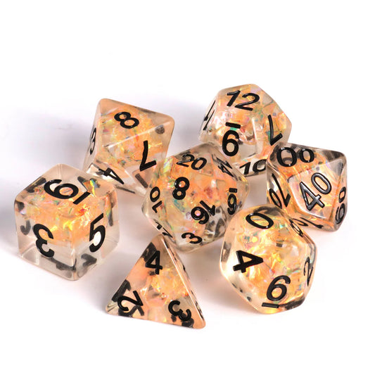 7pc Fire Dance Dice