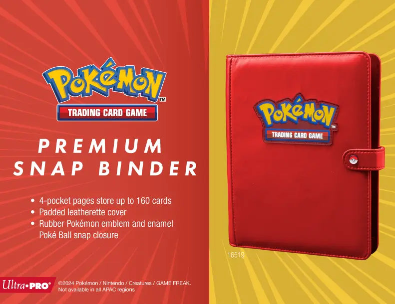 Ultra-PRO Pokemon 4 Pkt Red Premium Snap Binder with Logo