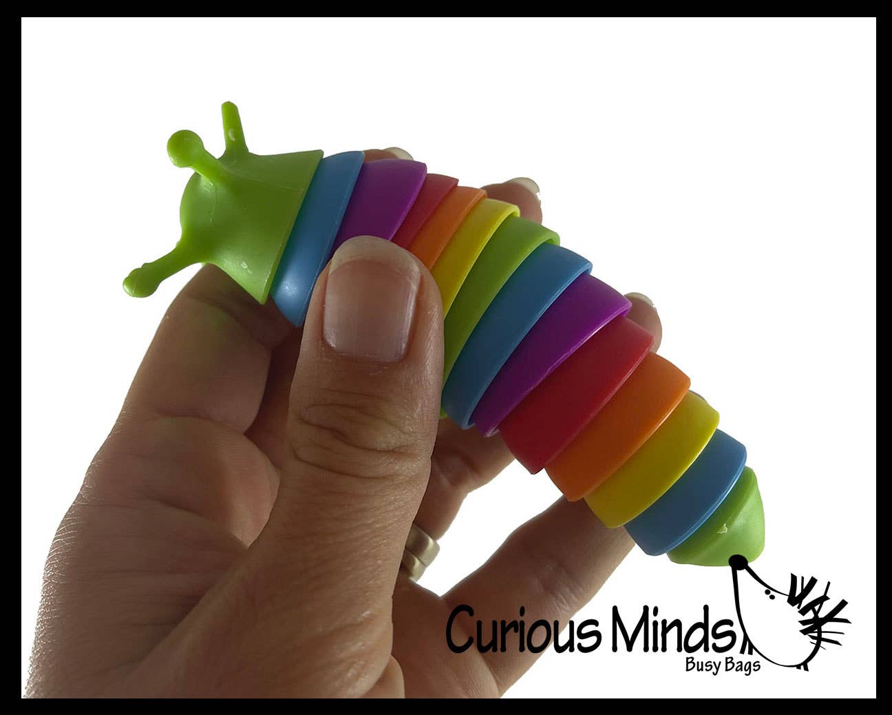 1 Small Fidget Slug on Clip Articulated Jointed Moving Slug