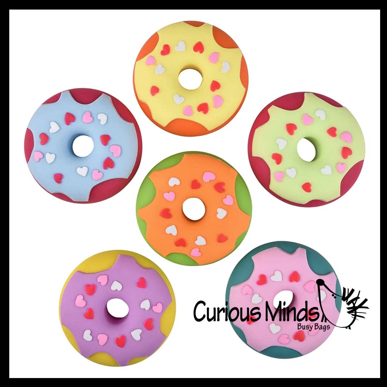 1 Donut Doughnut Soft Doh Filled Stretch Ball with Removable