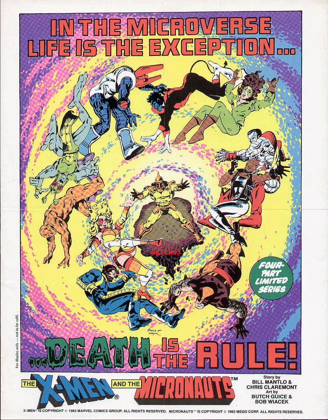 X-MEN AND THE MICRONAUTS COMIC SHOP PROMO POSTER Folded