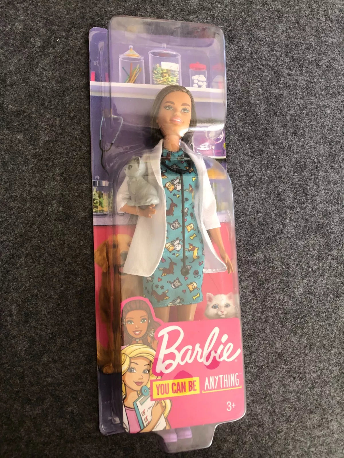 Barbie Career Pet Vet Brunette Doll With Cat 12inch