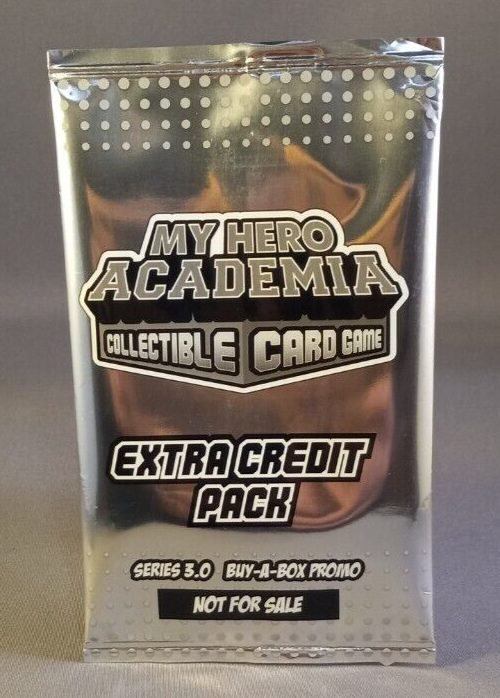 A silver trading card pack from the My Hero Academia TCG
