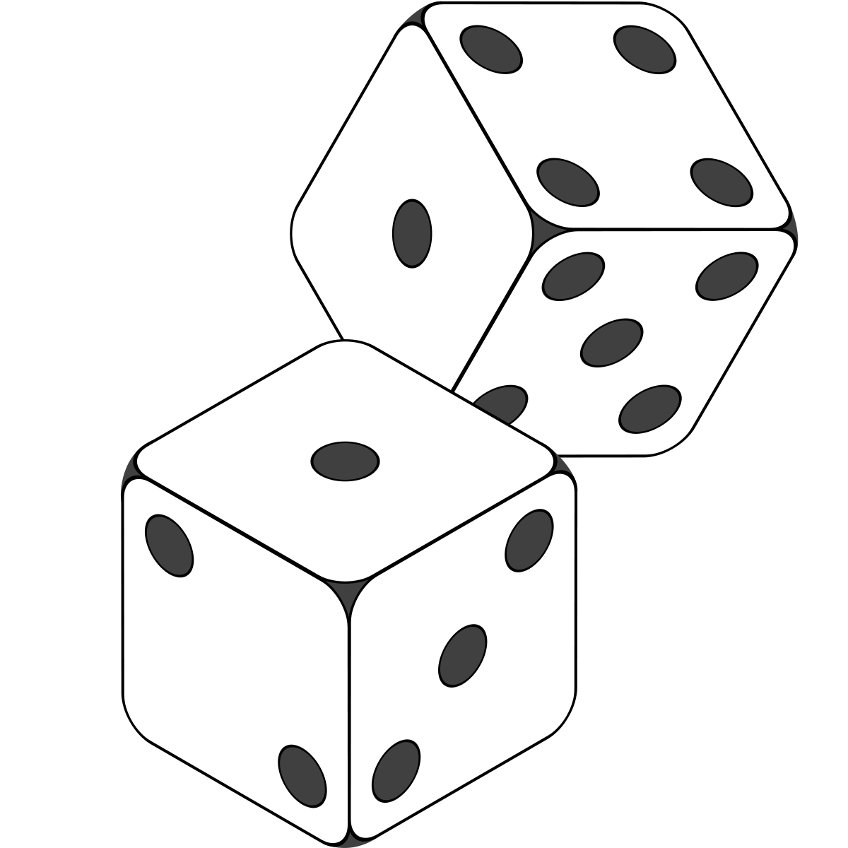 Two ordinary and plain white dice