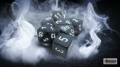 Frosted Smoke/White Polyhedral 7-Die Set