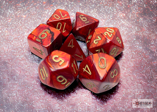Scarab Scarlet/Gold Polyhedral 7-Die Set