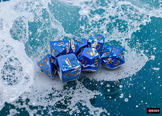 Brush Wavebreak/Gold Polyhedral 7-Die Set