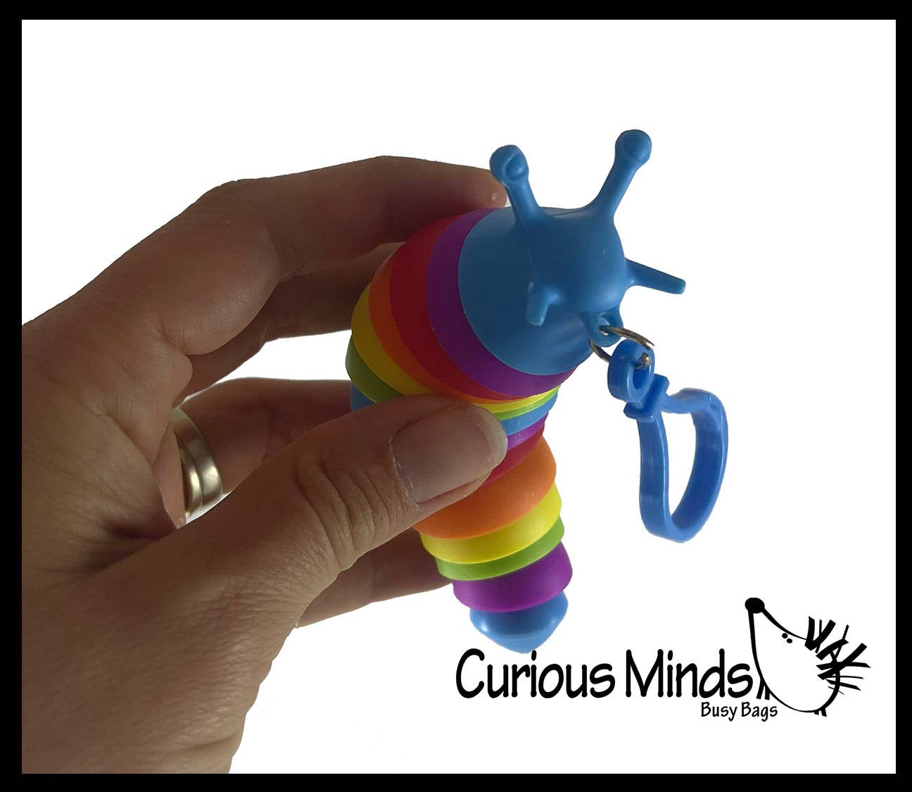 1 Small Fidget Slug on Clip Articulated Jointed Moving Slug