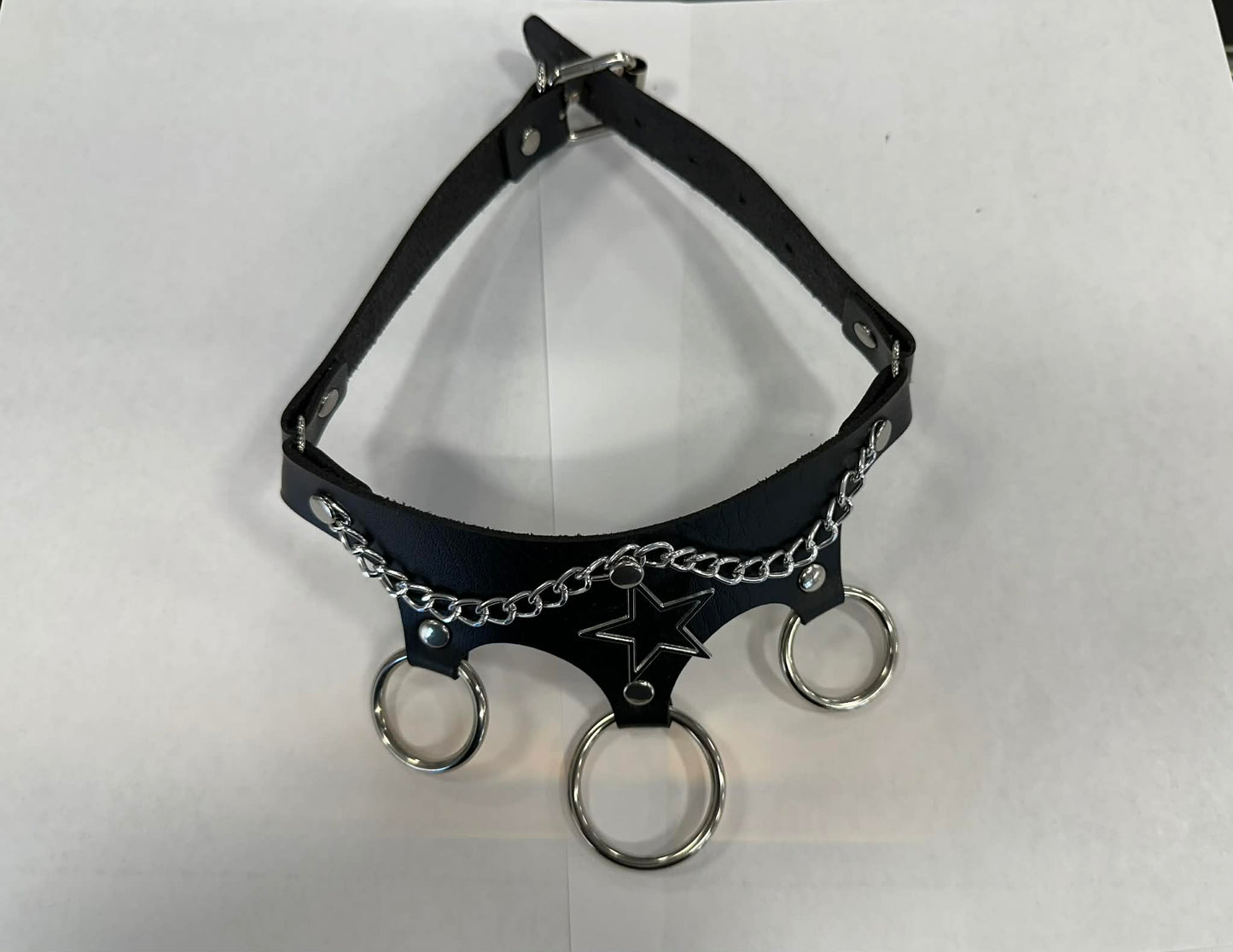 Harajuku Choker/Three rings and Star with chain