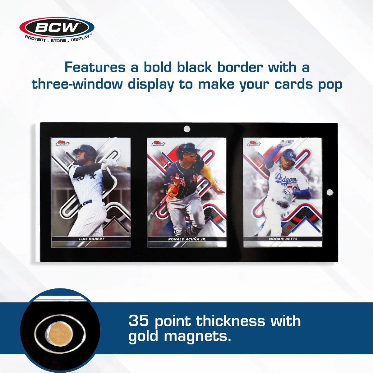 3-Card Magnetic Holder Black Border