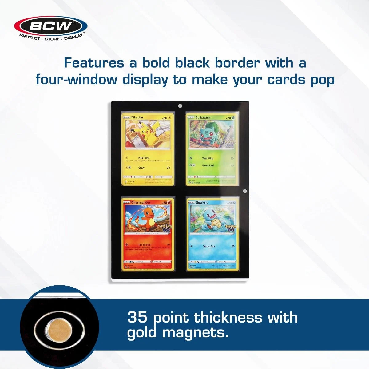 4-Card Magnetic Holder Black Border