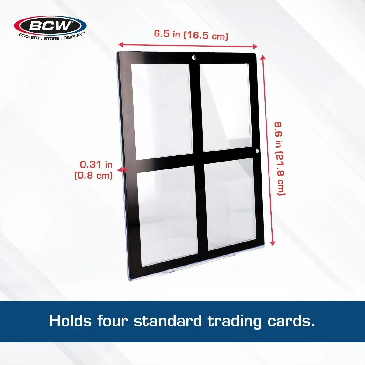 4-Card Magnetic Holder Black Border