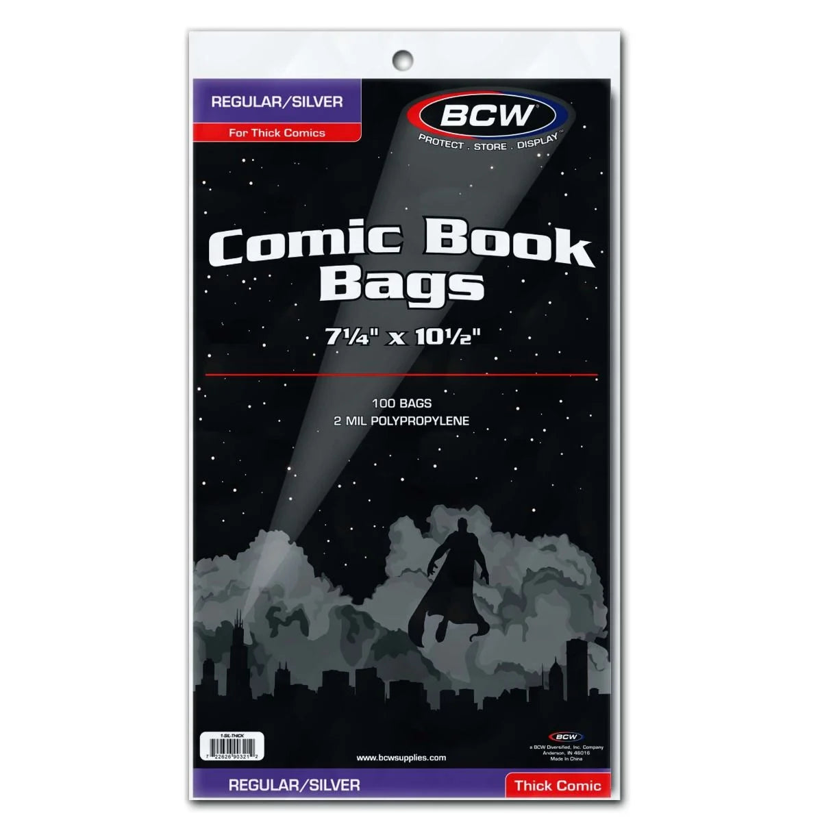 Silver Comic Thick Bags
