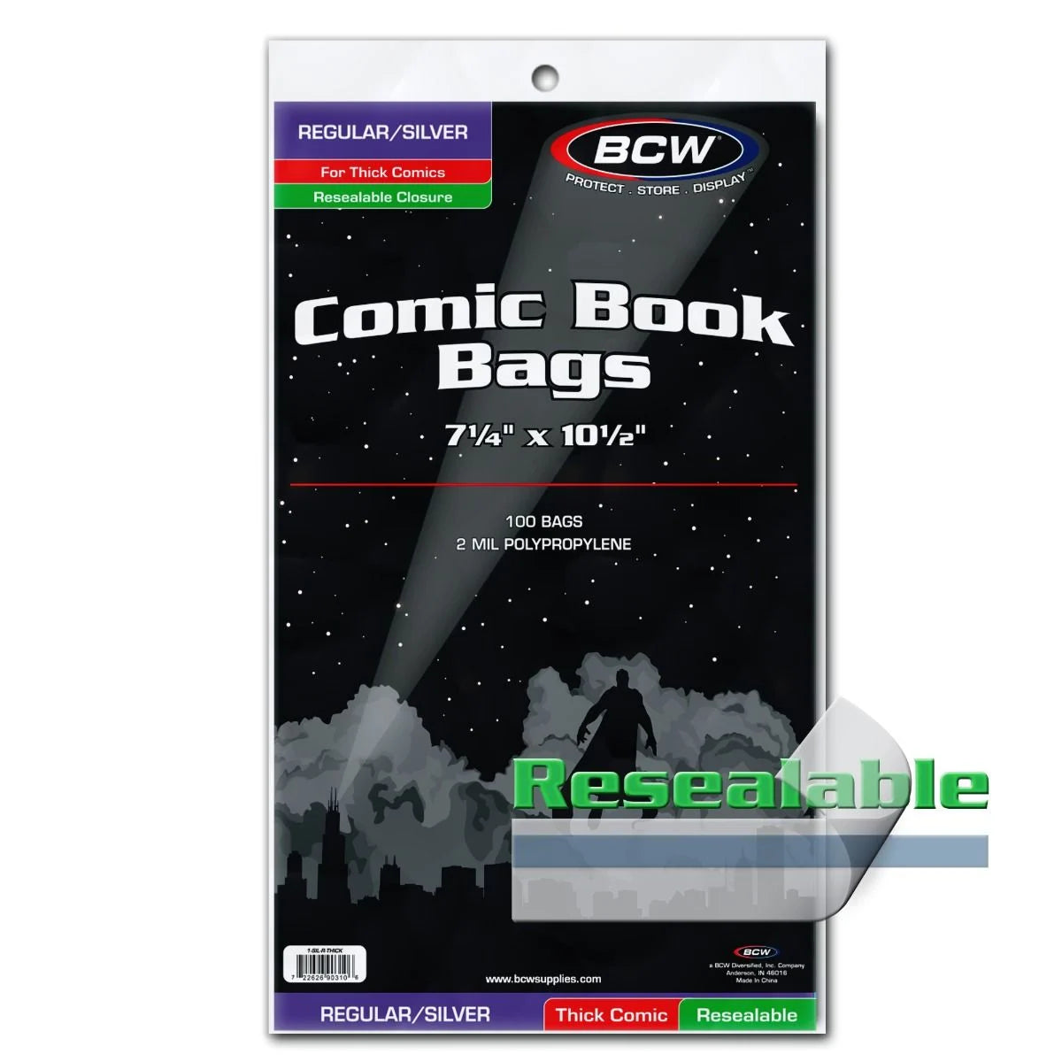 Silver/Regular Comic Bags Thick Resealable