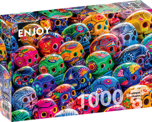 1000 Pieces Jigsaw Puzzle - Colorful Skulls
