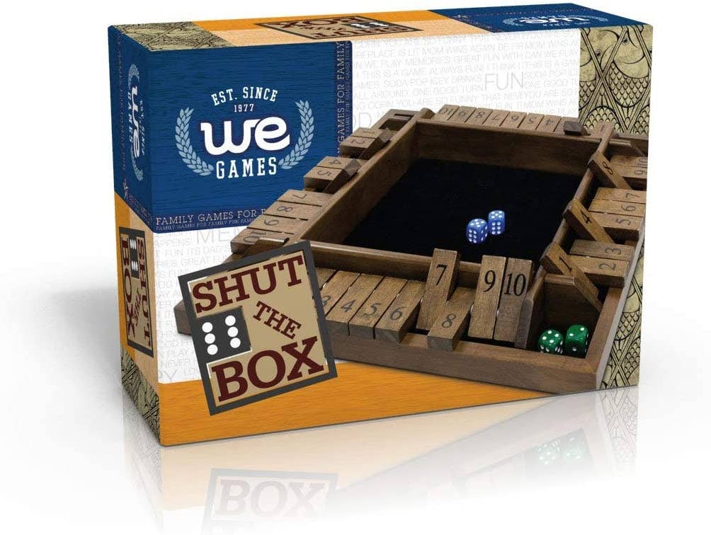 4 Player Shut The Box dice Game – 8 inches – Travel Size