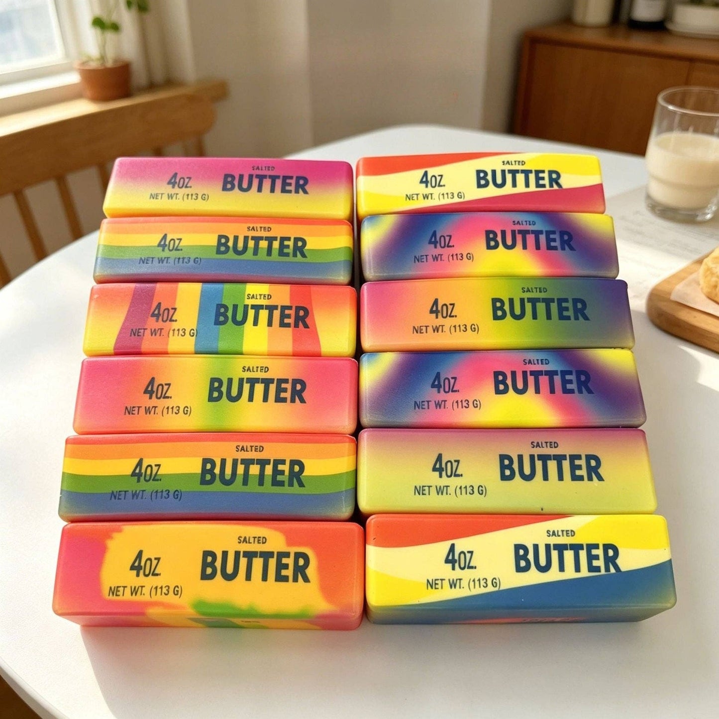 Colorful Butter Squishy PU Slow Rising Stress Relief Toy