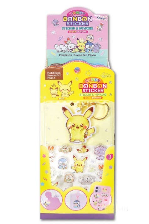 Pokémon Pocket Peace Candy Bonbon Sticker & Keyring Set
