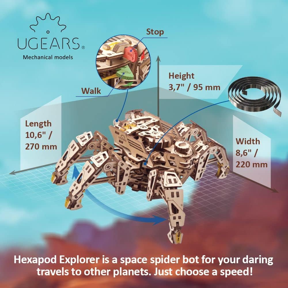 UGEARS Mechanical Models Model Hexapod Explorer