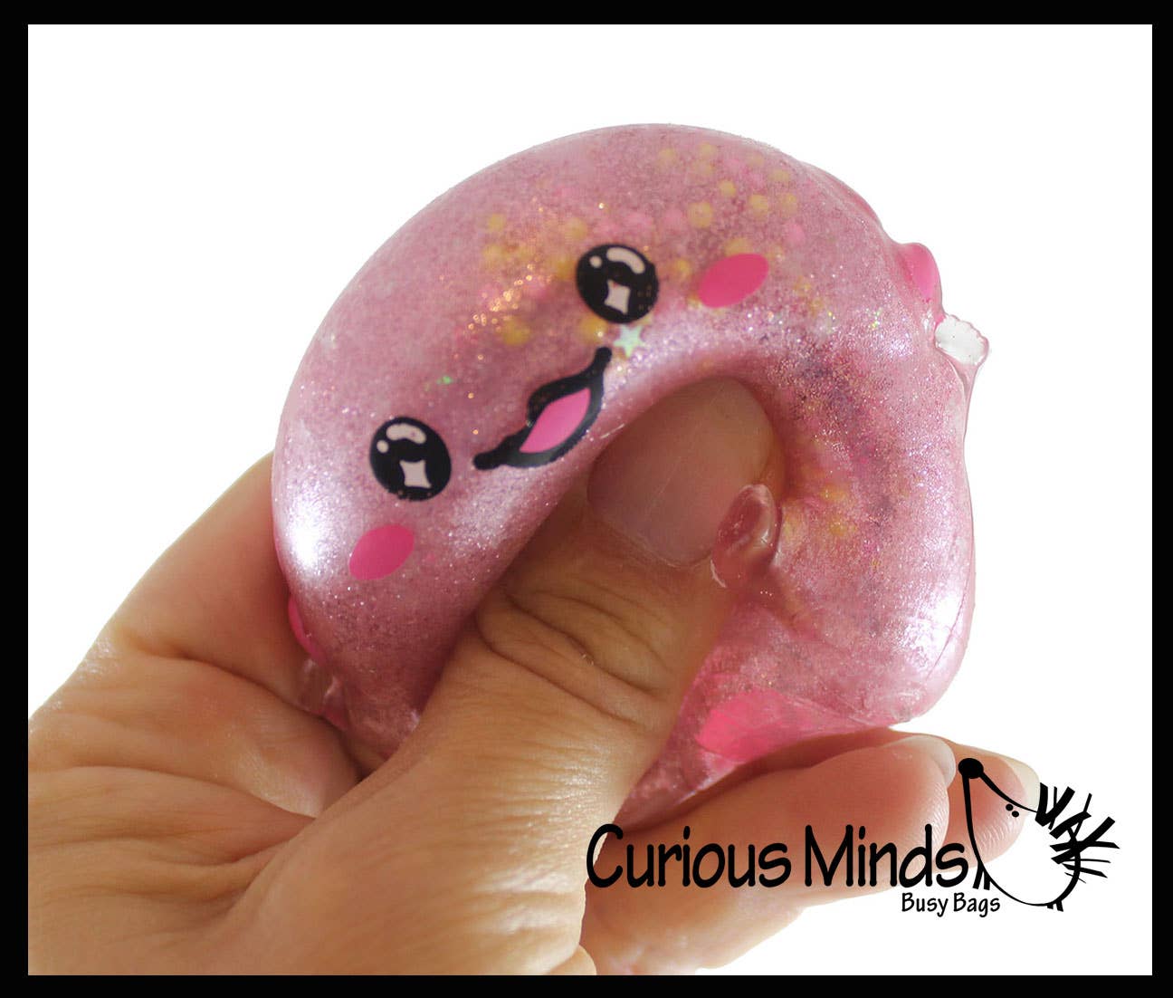 1 Axolotl Thick Metallic Gel Stress Ball - Sticky Fun Fidge