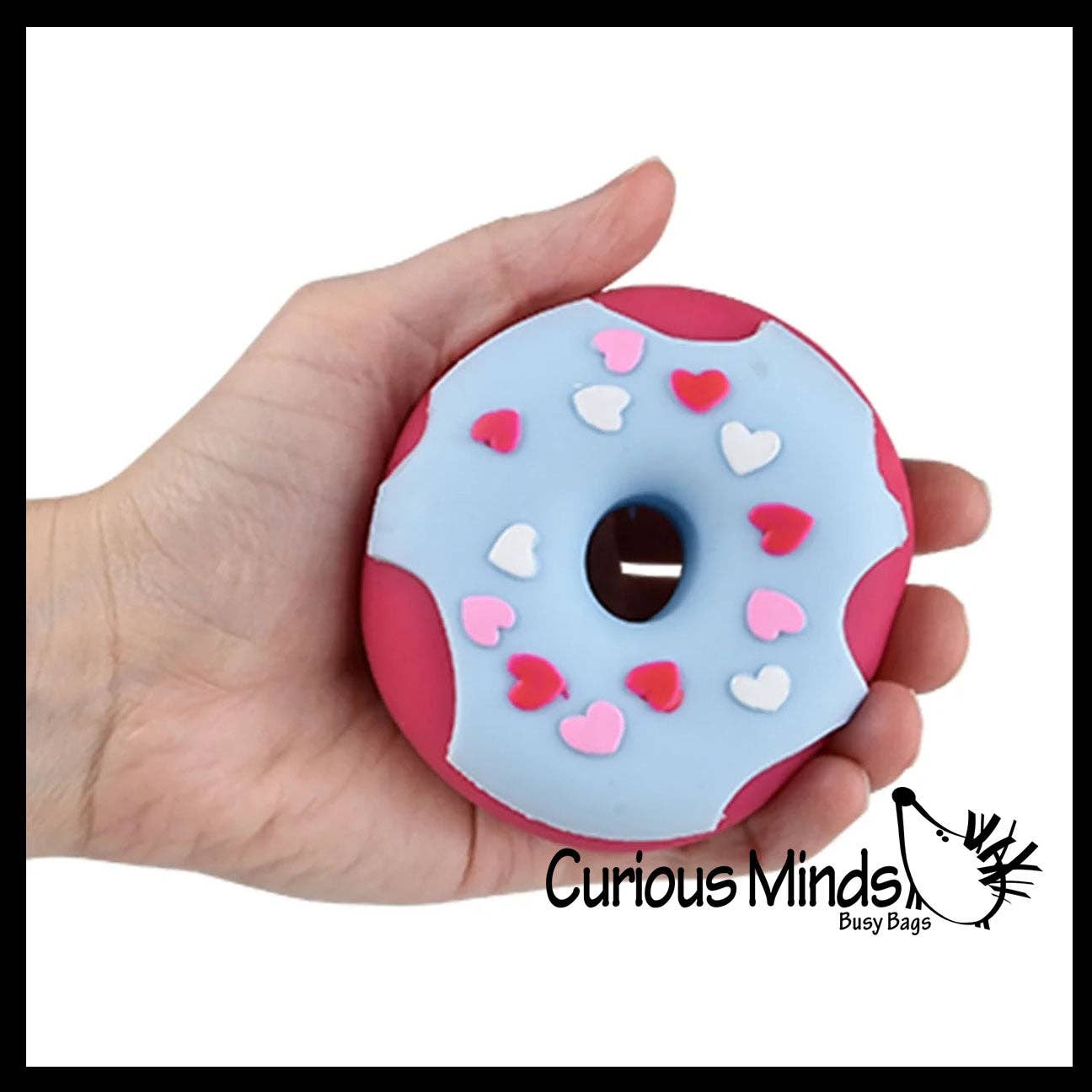 1 Donut Doughnut Soft Doh Filled Stretch Ball with Removable