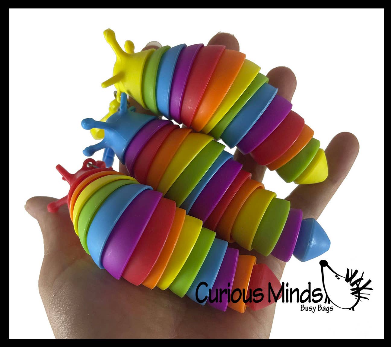 1 Small Fidget Slug on Clip Articulated Jointed Moving Slug