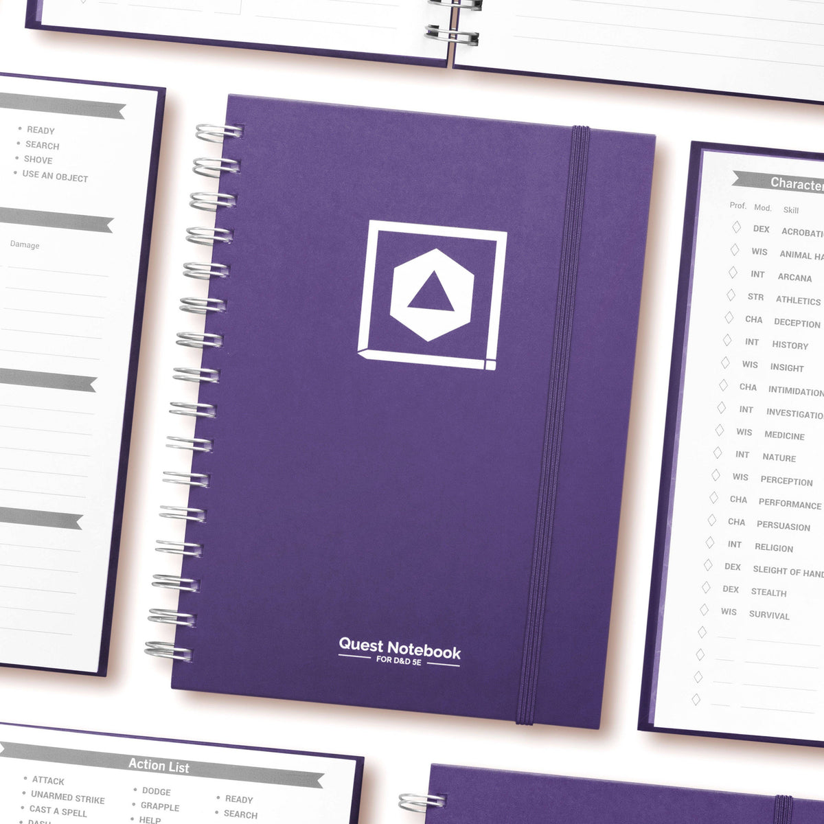 D&D Character Quest Notebook - Mystic Purple