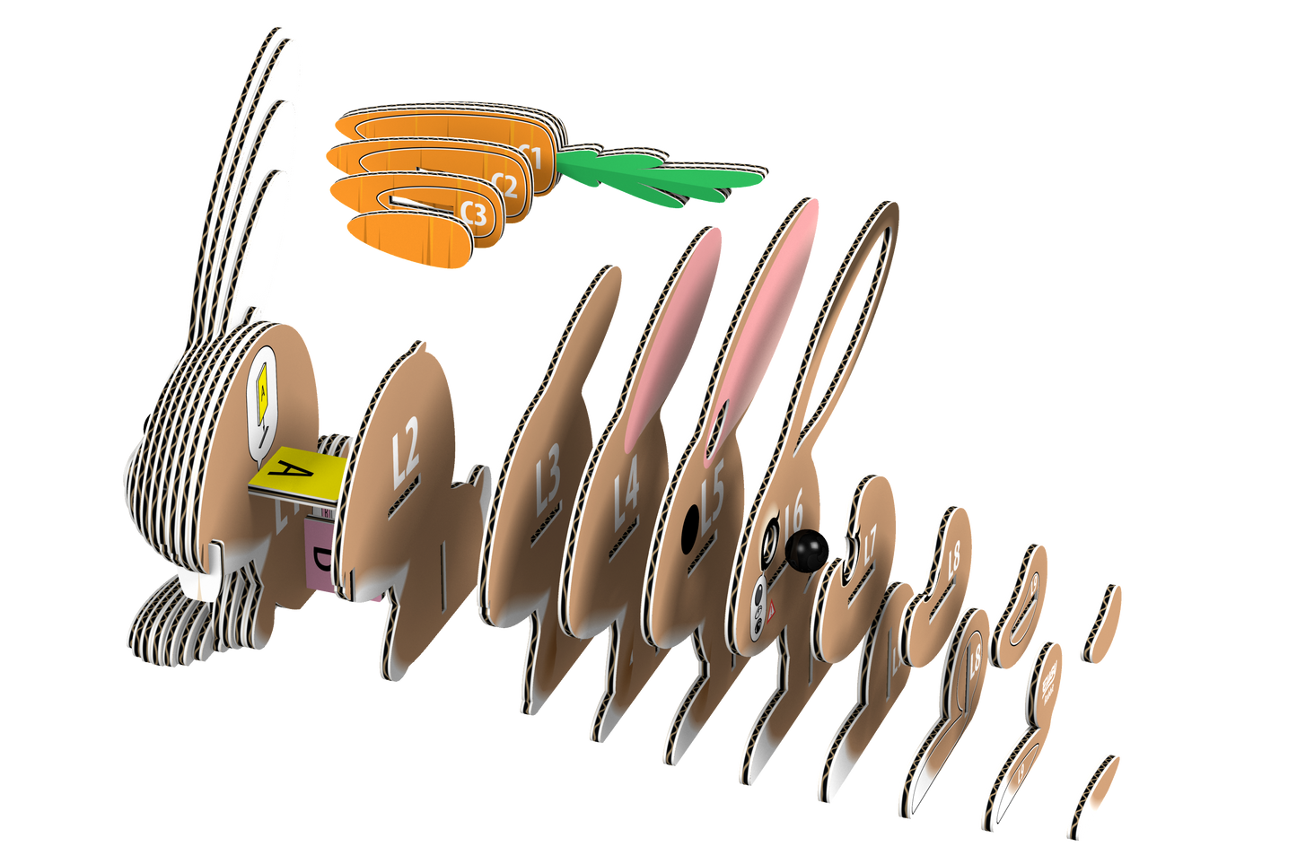 EUGY Rabbit 3D Puzzle