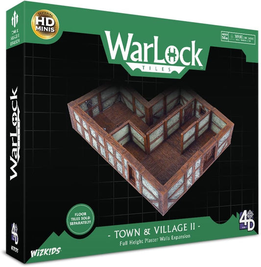 WizKids Warlock Tiles: Town & Village II - Full Height Plaster Walls Expansion