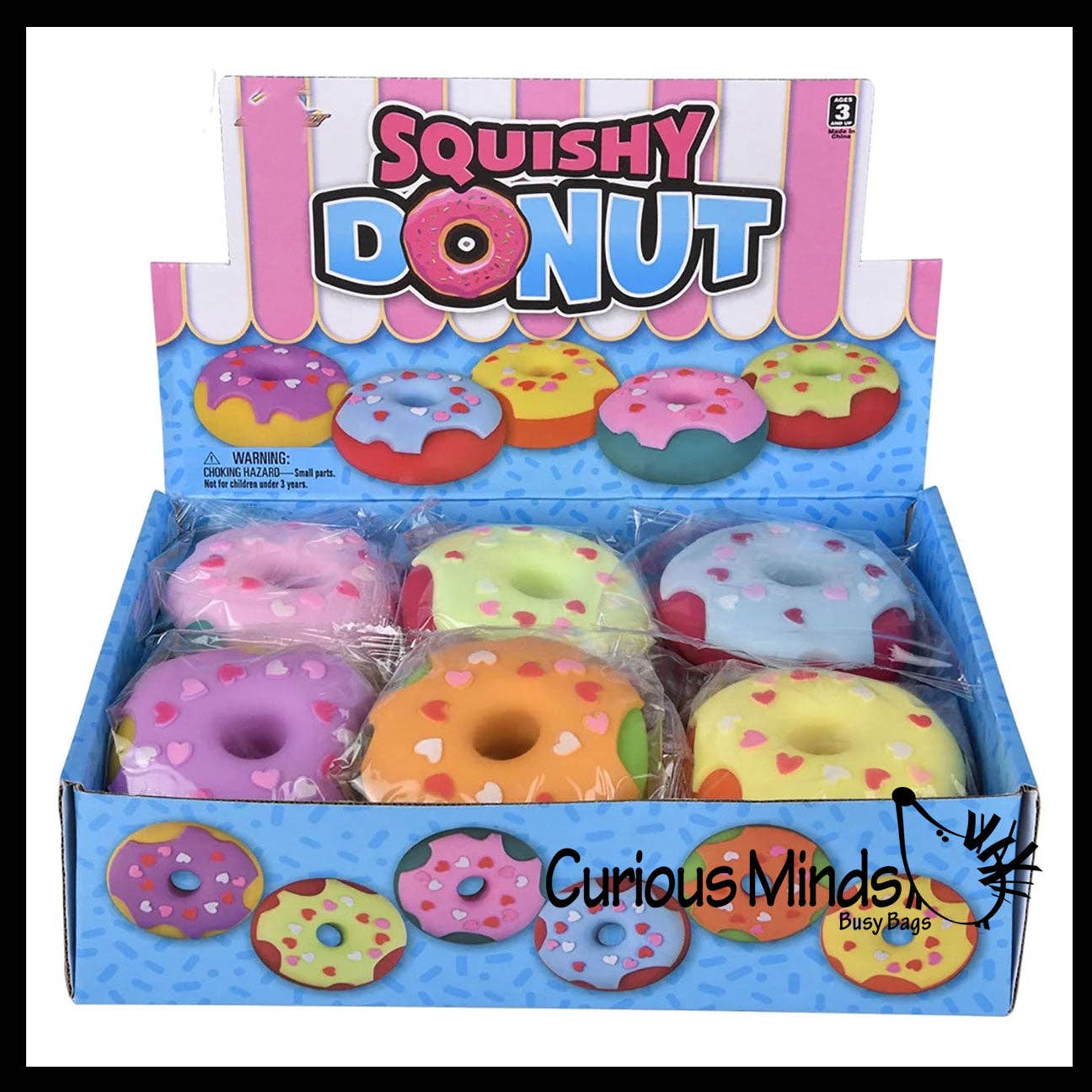 1 Donut Doughnut Soft Doh Filled Stretch Ball with Removable
