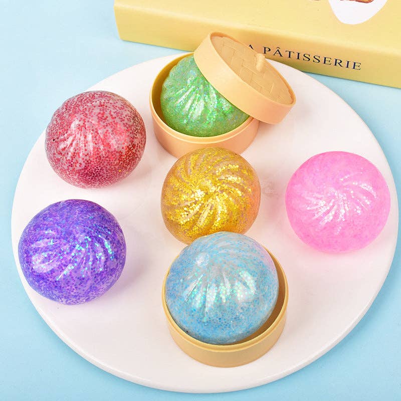 Sparkle Bead Filled Dumpling Shape Fidget Stress Toy