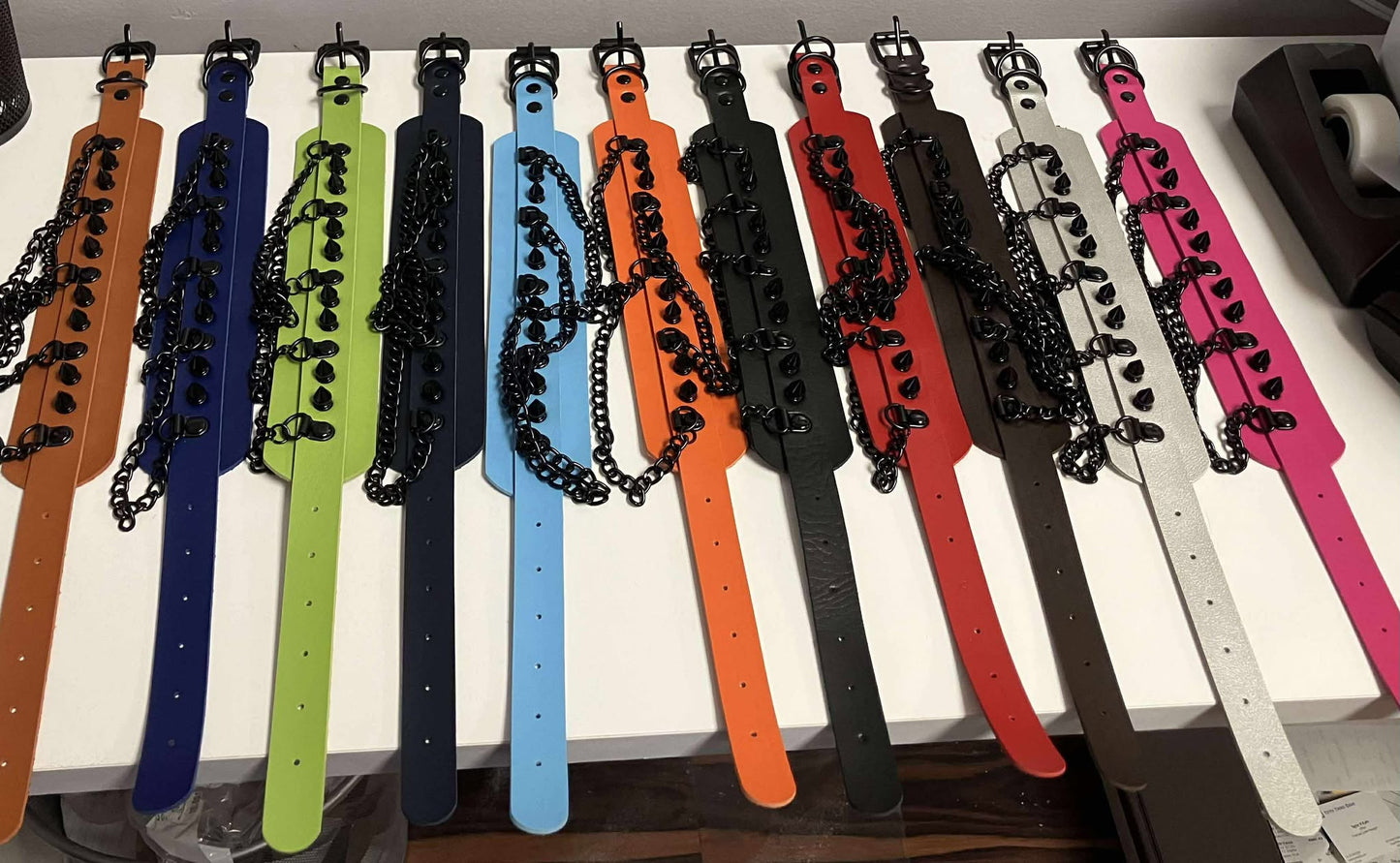 Harajuku Choker/Necklace Flat with spikes and chains