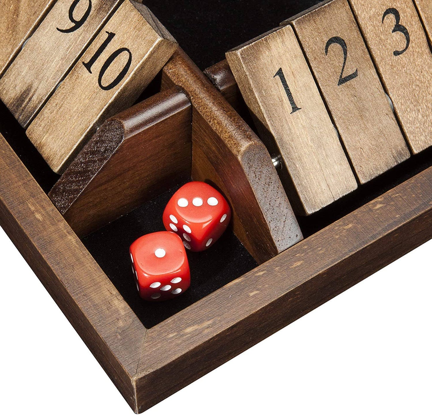 4 Player Shut The Box dice Game – 8 inches – Travel Size