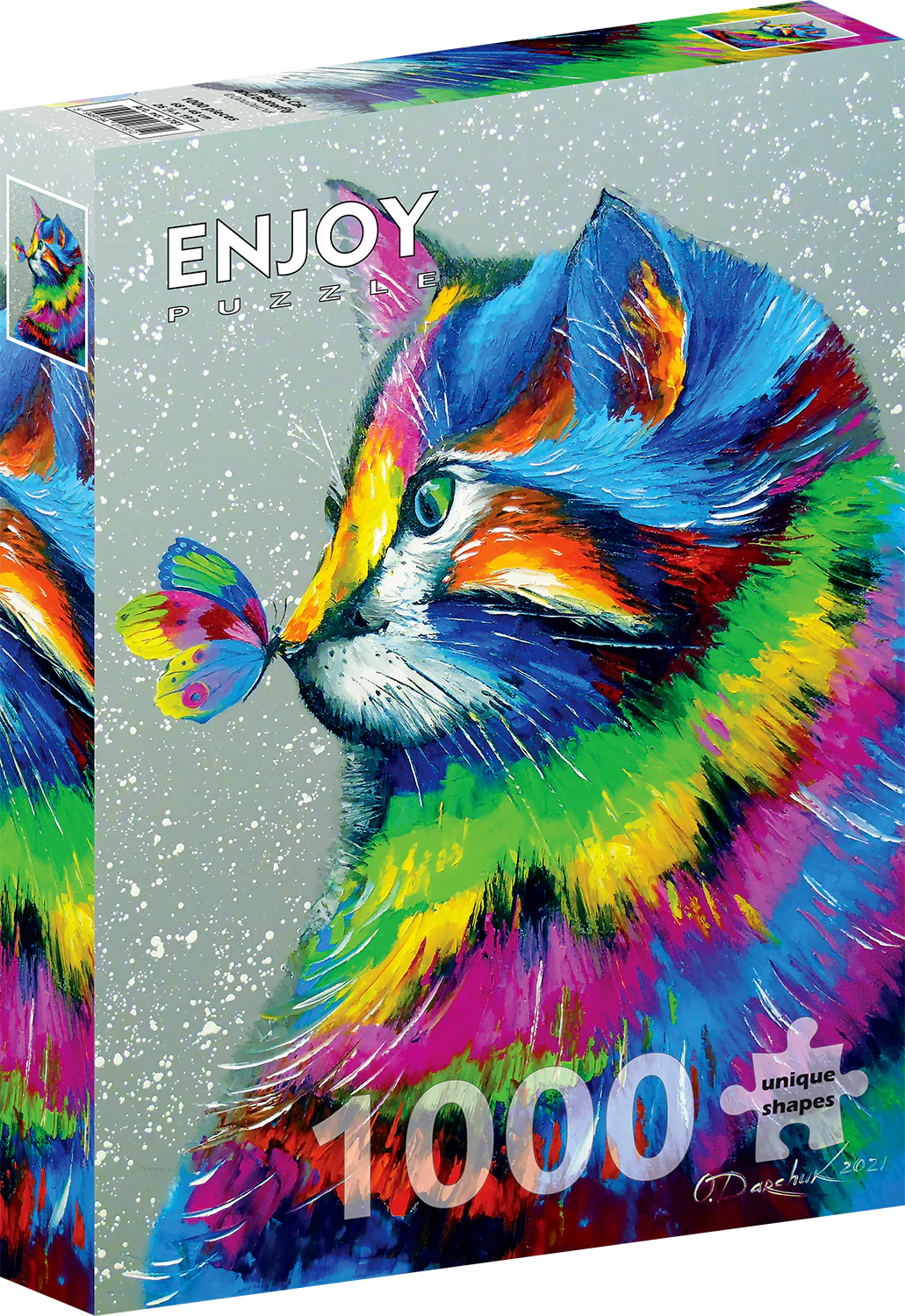 Bright Cat and Butterfly - 1000 Piece Jigsaw Puzzle by Enjoy