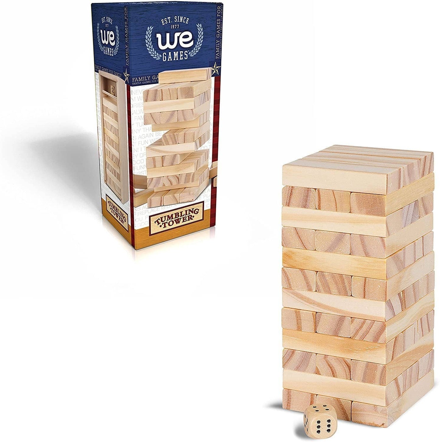 Mini Wooden Blocks Stacking Tower Game - 5.5 inches