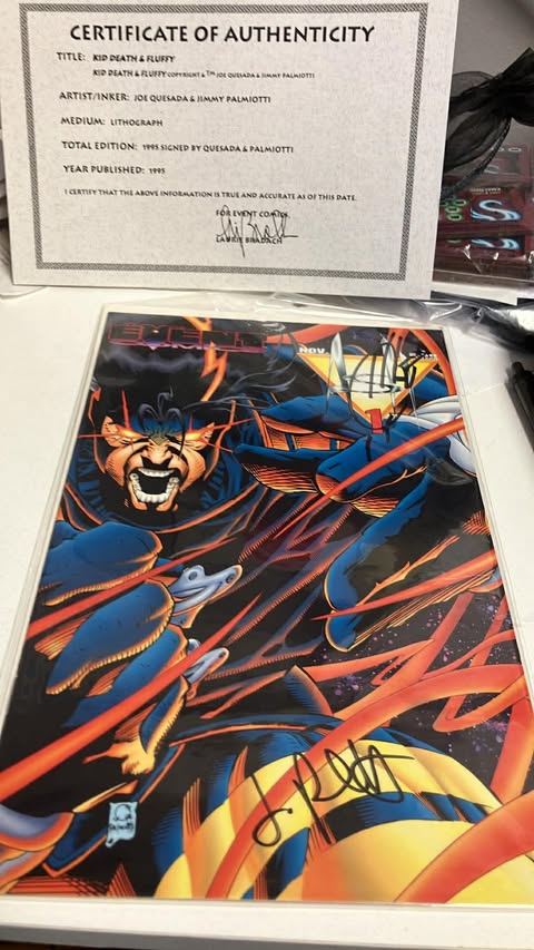 Ash #1 and Lithograph of Kid Death & Fluffy Autographed