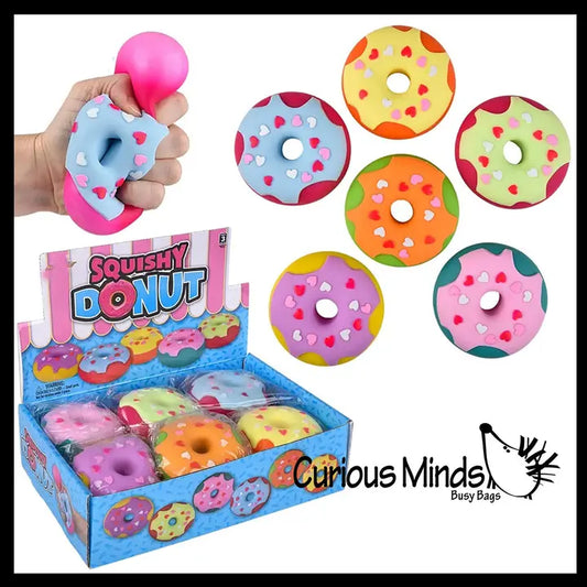 1 Donut Doughnut Soft Doh Filled Stretch Ball with Removable Frosting